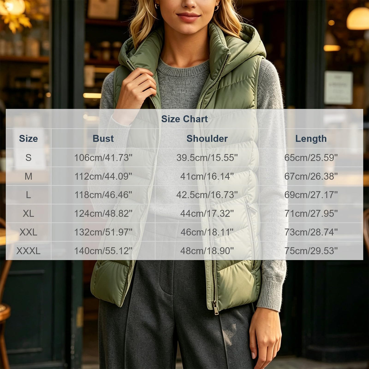 Generic Women's Puffer Vest Lightweight Warm Zip Up Jacket with Pockets