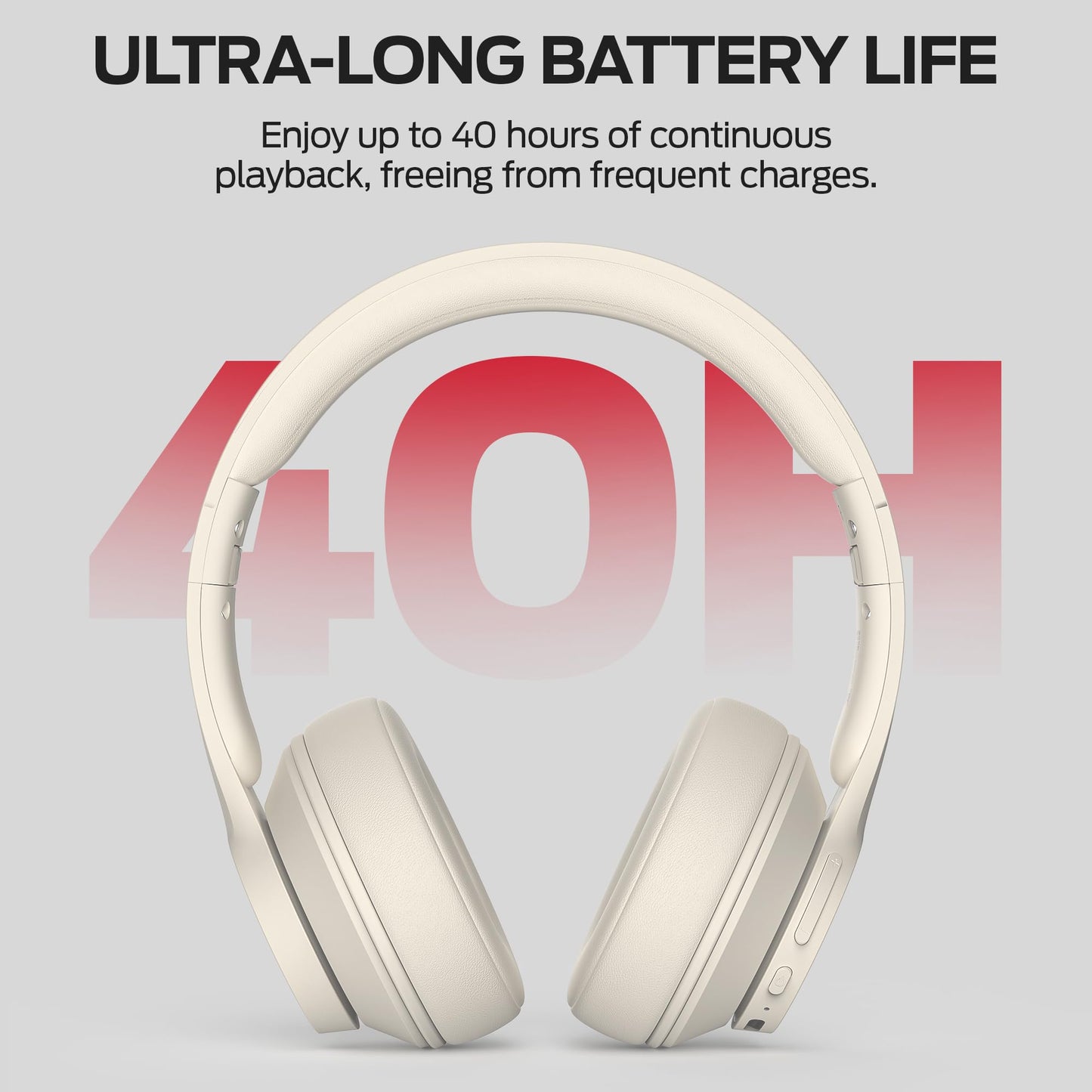 Monster Mission 100 Bluetooth Headphones, On Ear Headphones with Immersive Bass, Crystal Clear Call, 40H Playtime, Bluetooth 5.4, Comfortable Fit Wireless Headset for Travel Work