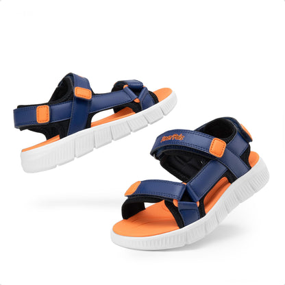 DREAM PAIRS Boys Girls Sandals Kids Toddler Athletic Summer Water Open Toe Shoes for Toddler/Little Kids/Big Kids,Size 1 Little Kid,Navy/Orange,KKUMST2503