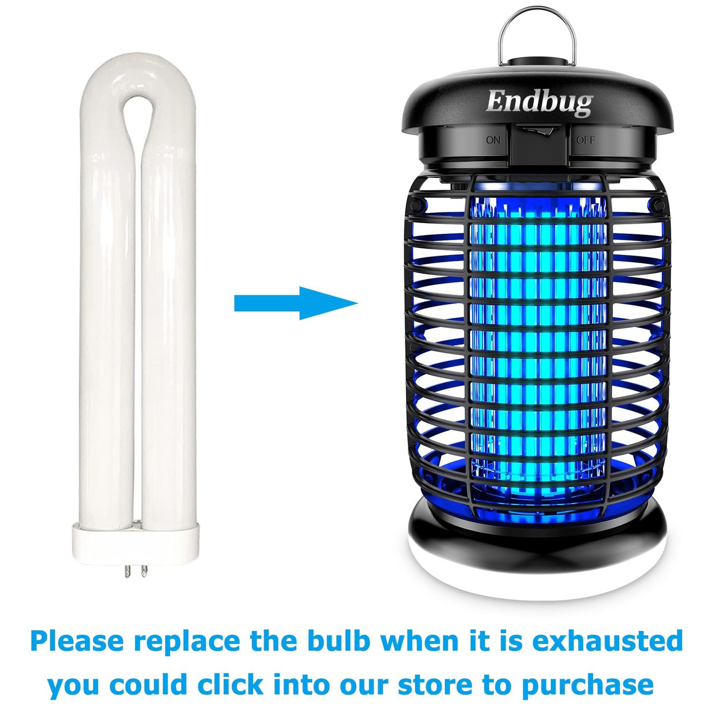 Endbug Bug Zapper Outdoor with LED Light, 4200V Mosquito Zapper Outdoor, IPX5 Waterproof Electric Bug Zapper, 2-in-1 Fly Zapper Fly Trap Indoor Outdoor for Patio Garden Backyard Home, Plug in