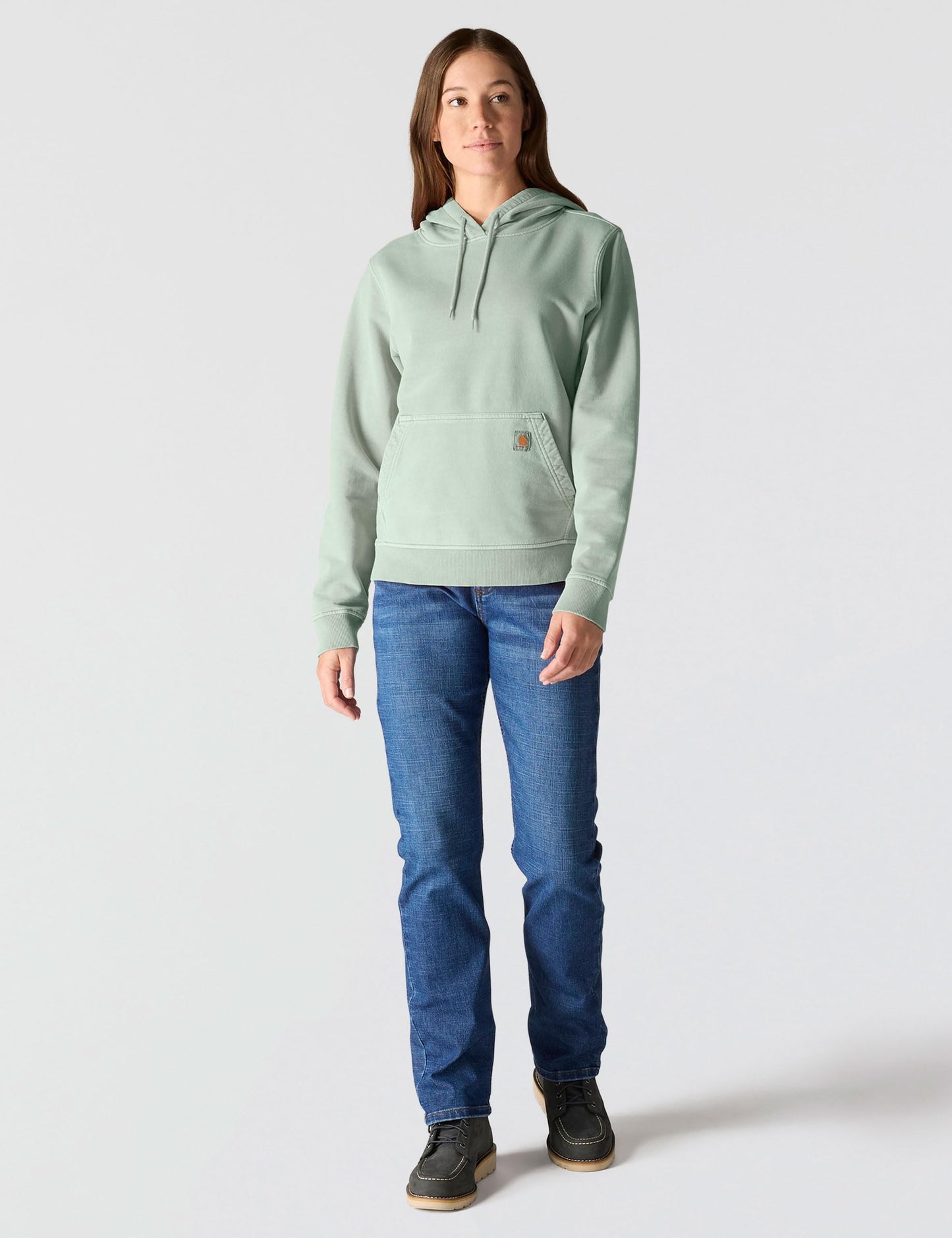 Carhartt Women's Relaxed Fit Midweight Garment Dye French Terry Hooded Sweatshirt, Seabrook, Small