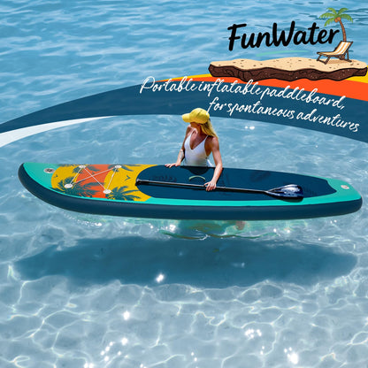 FunWater Inflatable Paddle Board 10'6"/11' Stand Up Paddle Boards with Premium Accessories, SUP Paddleboard for Adults & Youth of All Skill Levels (Emerald Breeze)