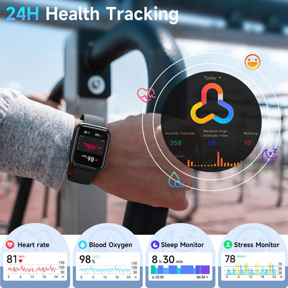 Quican Smart Watch for Women (Android/iPhone), 1.8" UHD Alexa Smart Women Watch with Calls/Messages, 3ATM 120+ Sport Modes Fitness Tracker Watch with SpO2/Heart Rate Monitor, Sleep/Activity Tracker