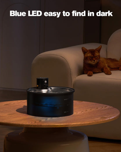 VKIMISS Wireless Cat Water Fountain: 108oz/3.2L Automatic Pet Water Dispenser - Battery Operated, Motion Sensor, Suitable for Multiple Cats and Dogs