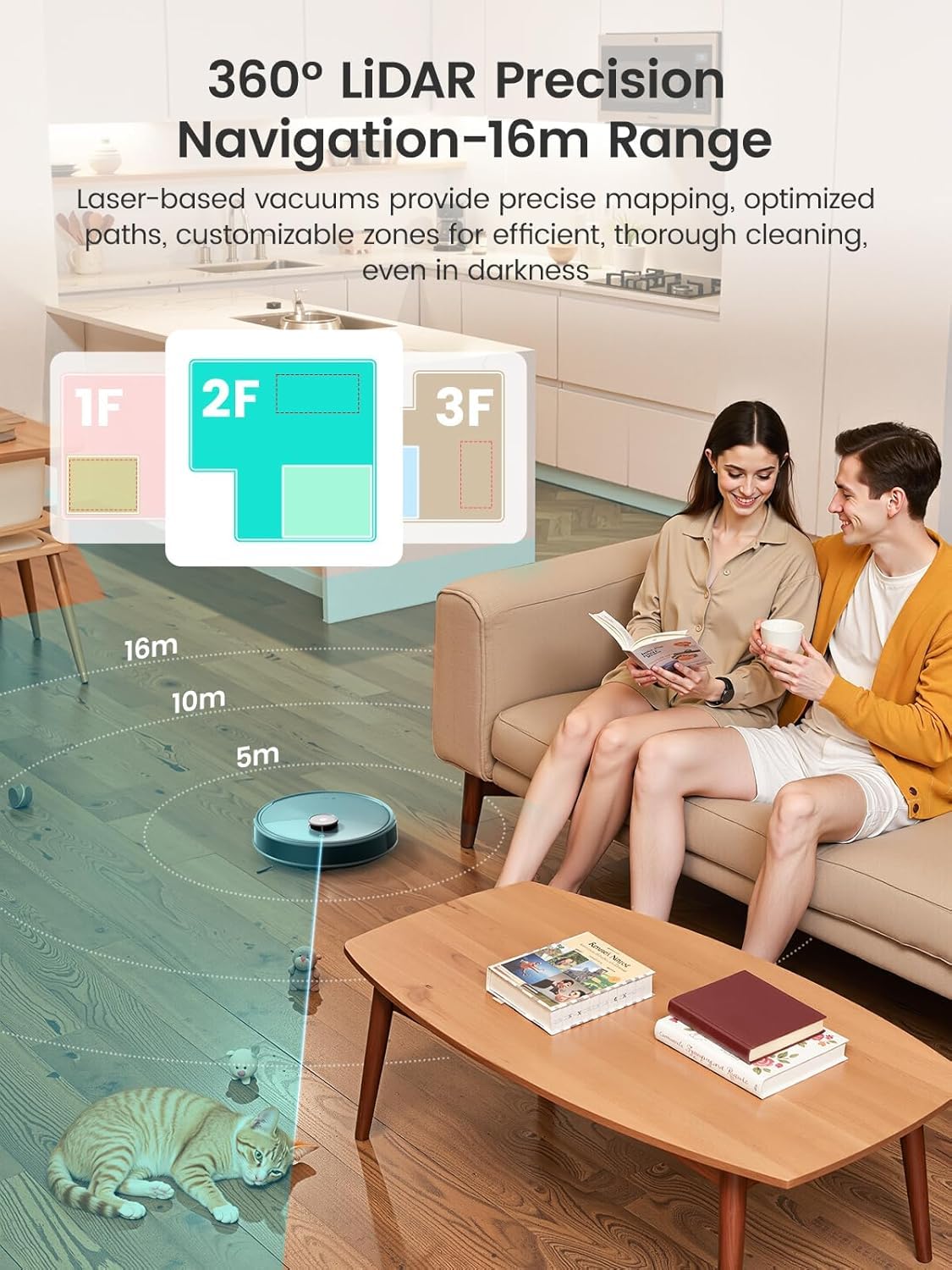 Lefant M3 Max Robot Vacuum and Mop, 20000Pa Suction, 90-Day Self-Emptying, Obstacle Avoidance, Auto Mop Washing&Drying, All-in-One for Pet Hair Carpet, 5G WiFi