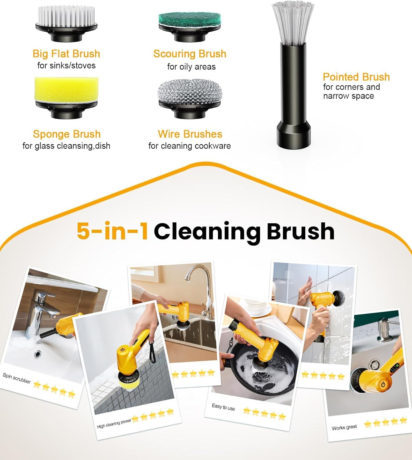 Qimedo Handheld Electric Spin Scrubber Q4 with 2 Removeable Batteries