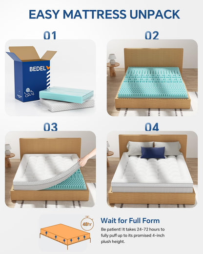 BEDELITE Dual Layer Queen Size Memory Foam Mattress Topper