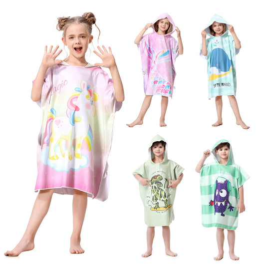 MOKANI Hooded Towels for Kids, Quick Dry Microfibre Bath Swim Beach Towels