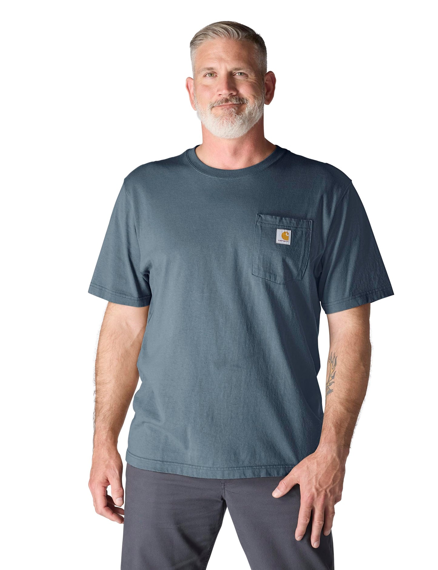 Carhartt Men's K87 Workwear Pocket Short Sleeve T-Shirt (Regular and Big & Tall Sizes), Bluestone, Medium