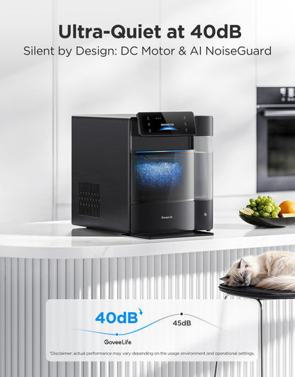 GoveeLife Smart Nugget Ice Maker Pro, 60lbs Daily, 6-Minute Ice, 40dB