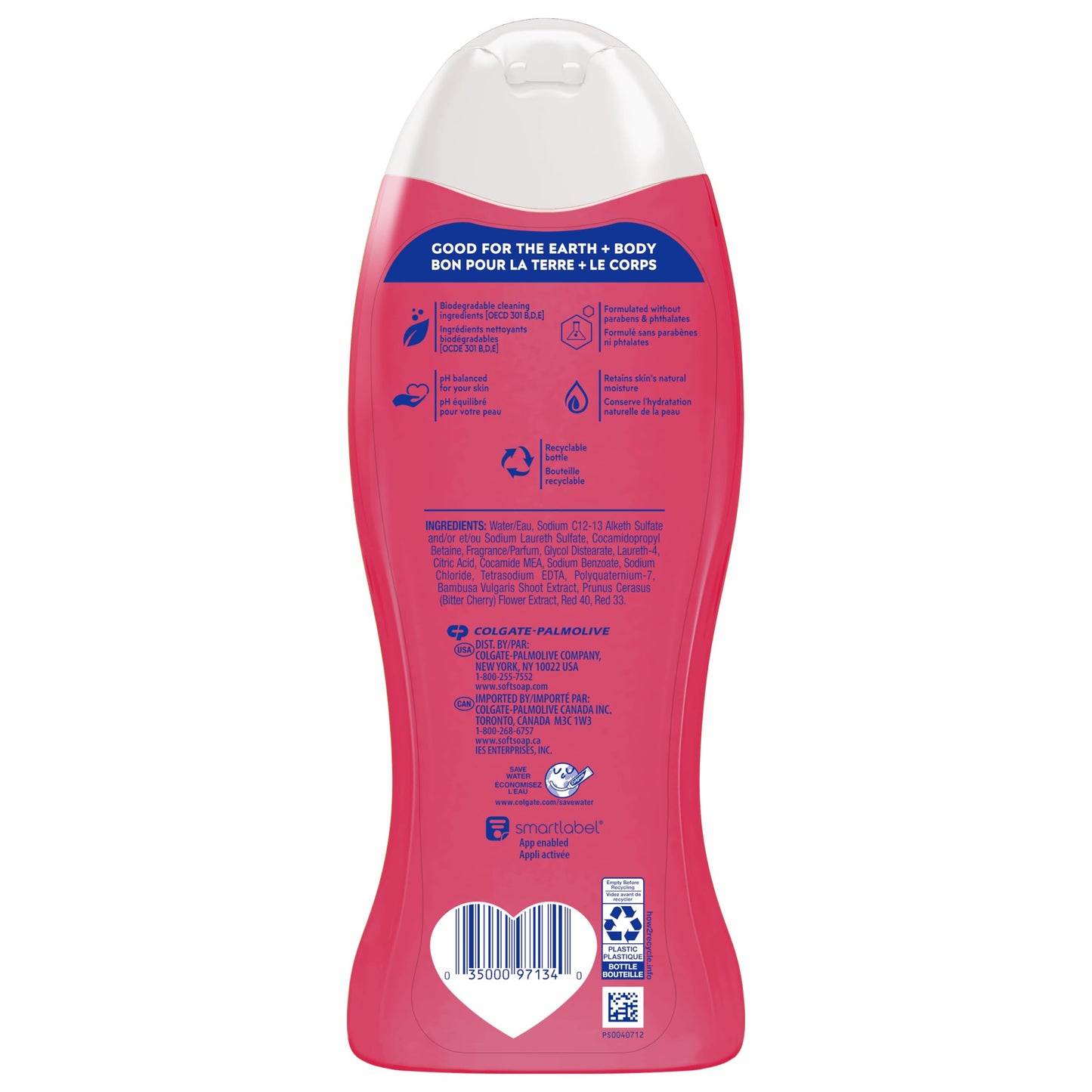 Softsoap Fiji Night Body Wash, Red Berries and Hibiscus Scent, 591 mL (Pack of 4)