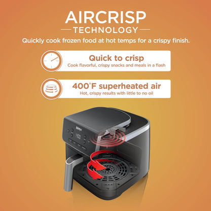 Ninja Air Fryer Pro 4in1, 5 QT (4.7 L) Capacity, Air Fry, Roast, Bake, Reheat, Dehydrate, Roast, Crisp Technology, Nonstick Basket & Crisper Plate, Grey, AF141C (Canadian Version)