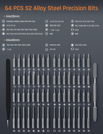 70-in-1 Mini Electric Screwdriver Set, Rechargeable Precision Screwdriver with 5 Torque Settings for Men, Power Repair Tool Kit for Phone, Laptop, PS5, Glasses, Electronics