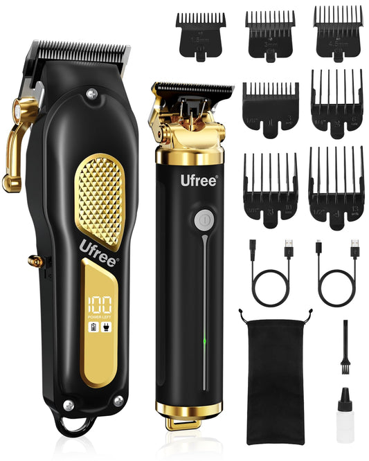 Ufree Hair Clippers for Men, Clippers and Trimmers Set, Cordless Barber Clippers, Grooming Kit, Gifts for Men