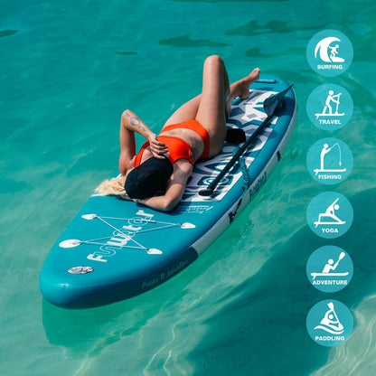 FunWater Stand up Paddle Board Inflatable Paddleboard Ultra-Light Inflatable Paddleboards for All Skill Levels Stand Up Paddle Board Paddleboard with SUP Accessories (Light Blue)