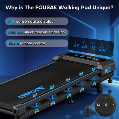 FOUSAE Walking Pad Treadmill with 9% Incline, 4-in-1 6.2MPH Treadmill for Home with Full Screen LED Display, 2.5HP Brushless Motor, 330 LB Weight Capacity, 12 HIIT Programs, Magnetic Remote Control