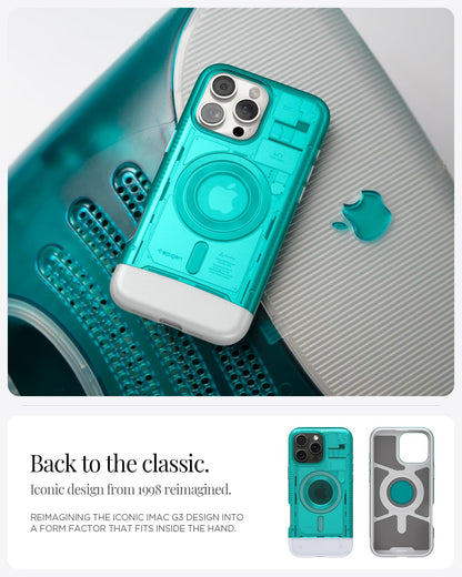 Spigen Case for iPhone 16 Pro Case, Classic C1 [MagFit] Compatible with MagSafe - Bondi Blue