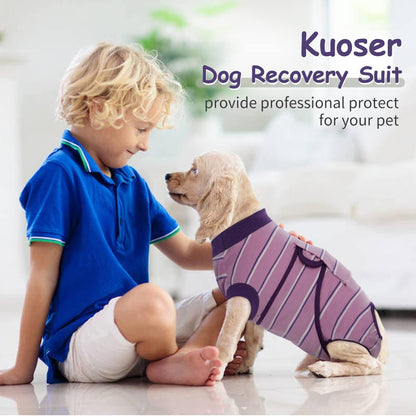 Kuoser Recovery Suit for Dogs, Female Male Dog Onesie for Spay Neuter, Anti Licking Dog Surgery Recovery Suit Soft Dog Bodysuit for Small Medium Large Dogs, Substitute E-Collar & Cone