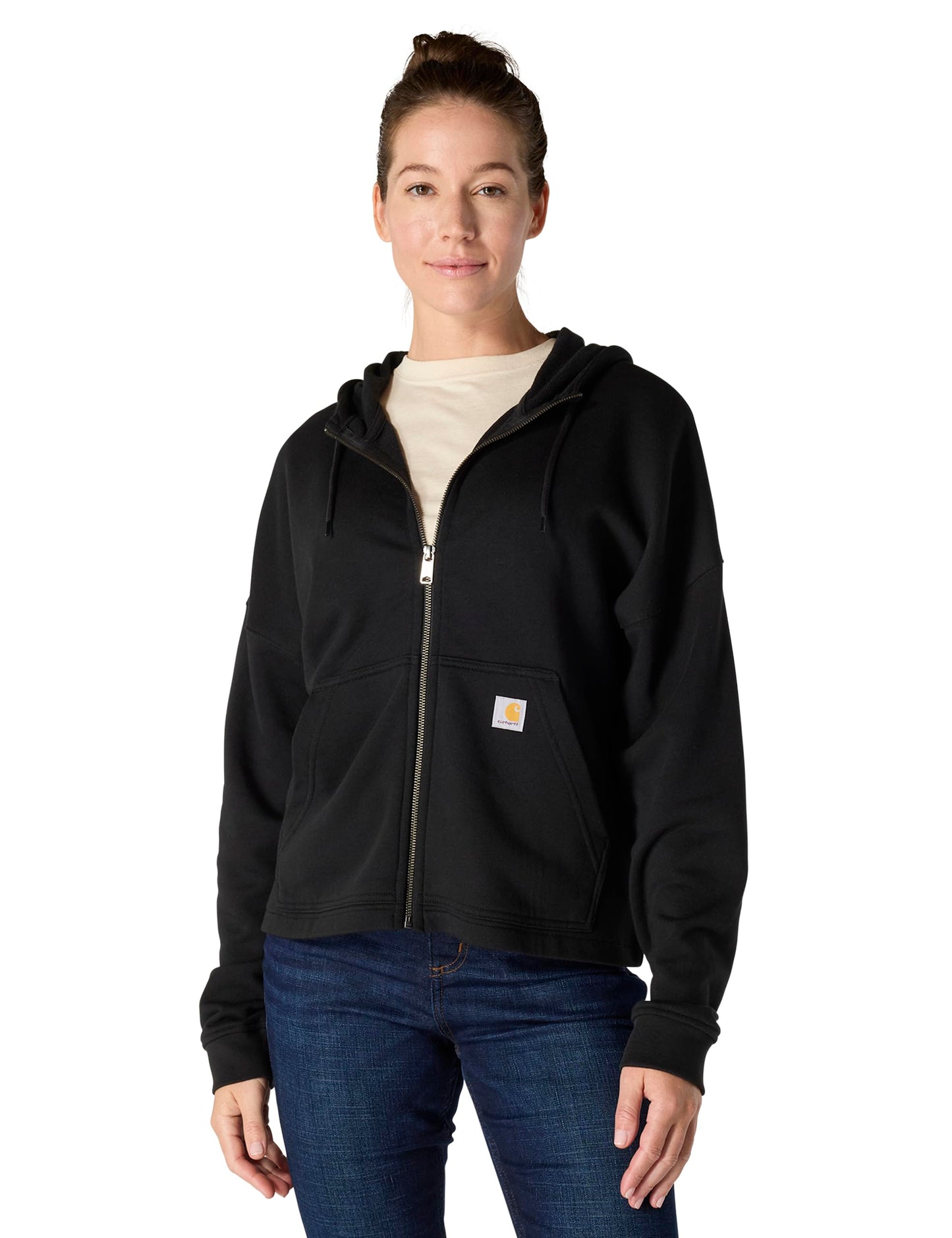 Carhartt Women's 106837 Women's Tencel™ Fiber Series Loose Fit Full-Z, Black, Medium