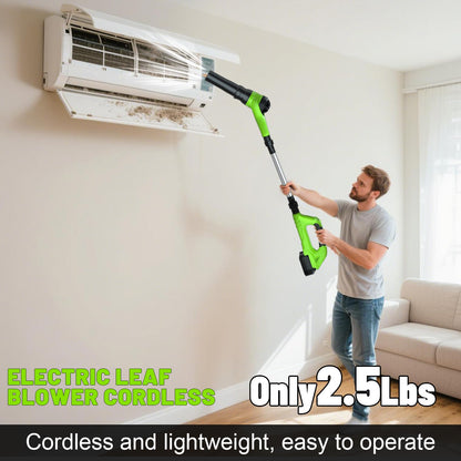 Leaf Blower Cordless, 21V Electric Leaf Blower Cordless with 2 Batteries