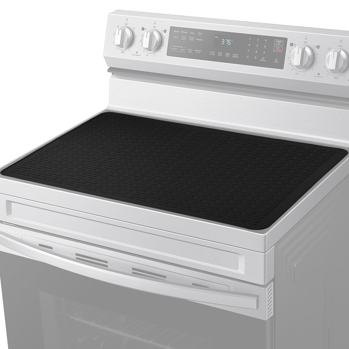 Stove Top Cover for Electric Stove, Silicone Glass Cooktop Protector, 28"x20" Stove Mat, Cooktop Protector, Heat Resistant Range Ceramic Stove Top Covers Mat, Dish Drying Mat XL (Black, 28" x 20")