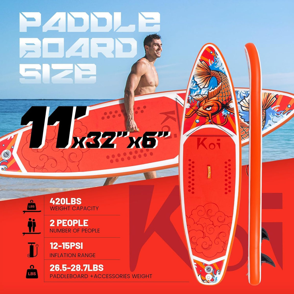 FunWater Stand Up Paddle Board Ultra-Light Paddleboard with Inflatable SUP Accessories for Adults & Youth of All Skill Levels
