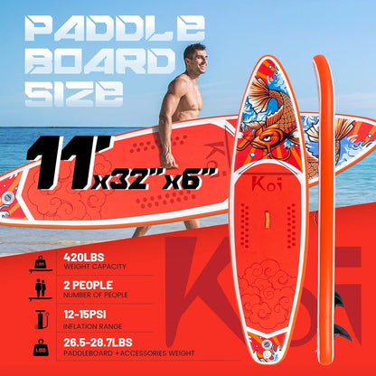 FunWater Stand Up Paddle Board Ultra-Light Paddleboard with Inflatable SUP Accessories for Adults & Youth of All Skill Levels