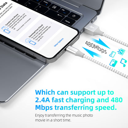 Bkayp Apple MFi Certified iPhone Charger 3pack 10FT Long Lightning Cable Fast Charging High Speed Data Sync USB Cable Compatible iPhone 14/13/12/11 Pro Max/XS MAX/XR/XS/X/8/7/Plus/6S (Grey White)