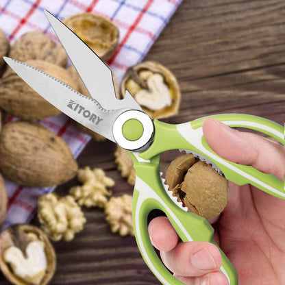 Kitory Kitchen Shears - Ultra Sharp Premium Scissors with Sheath - Heavy Duty Poultry Shears-Nut Cracker-Bottle Opener- Multi Purpose Scissors，2024 Gifts for Women and Men