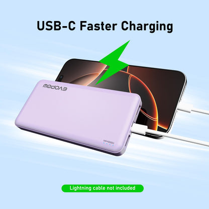 2-Pack Portable Charger, Slimmer 10000mAh Power Bank, Fast Charging Battery Pack, USB C in&Out External Portable Power Bank for iPhone Tablet Samsung Pixel Headphones etc (Blue&Purple)