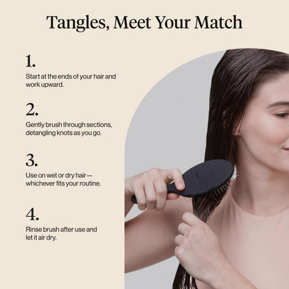 Kitsch Wet Dry Brush Detangler, Hair Brush for Women - Flexi Black