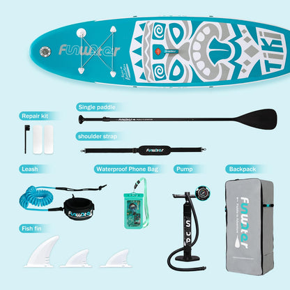 FunWater Stand up Paddle Board Inflatable Paddleboard Ultra-Light Inflatable Paddleboards for All Skill Levels Stand Up Paddle Board Paddleboard with SUP Accessories (Light Blue)