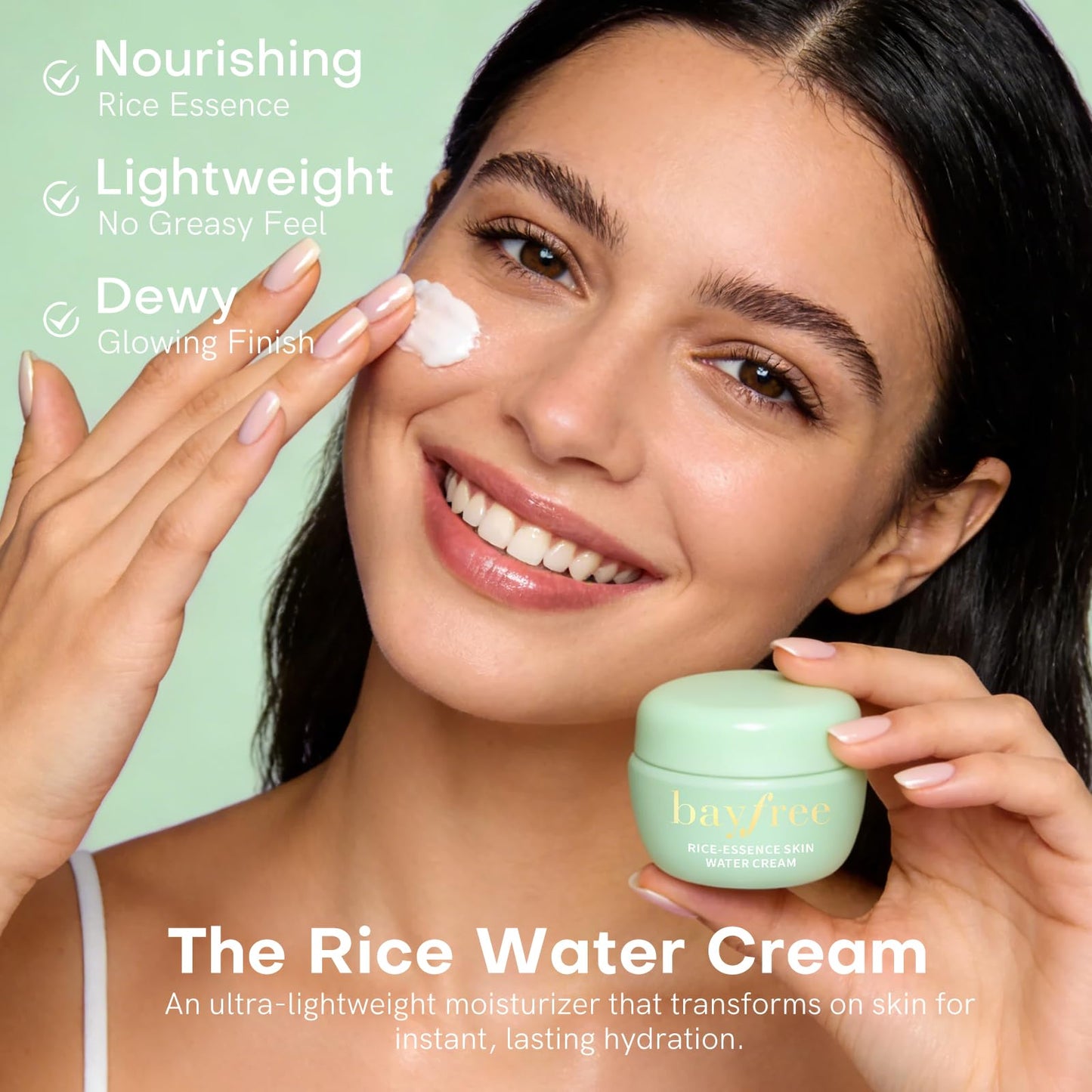 bayfree Favorites Travel Dewy Skin & Lips Plump Set, Hydrating Korean Skin Care Set with Rice-Essence Wash, Water Cream & Lip Mask, Gentle Skincare Gift Set for Girls Women, for Soft, Glowing Skin