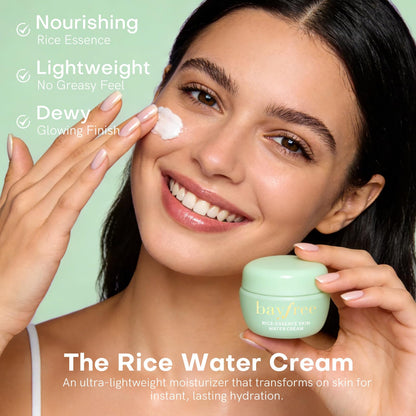 bayfree Favorites Travel Dewy Skin & Lips Plump Set, Hydrating Korean Skin Care Set with Rice-Essence Wash, Water Cream & Lip Mask, Gentle Skincare Gift Set for Girls Women, for Soft, Glowing Skin