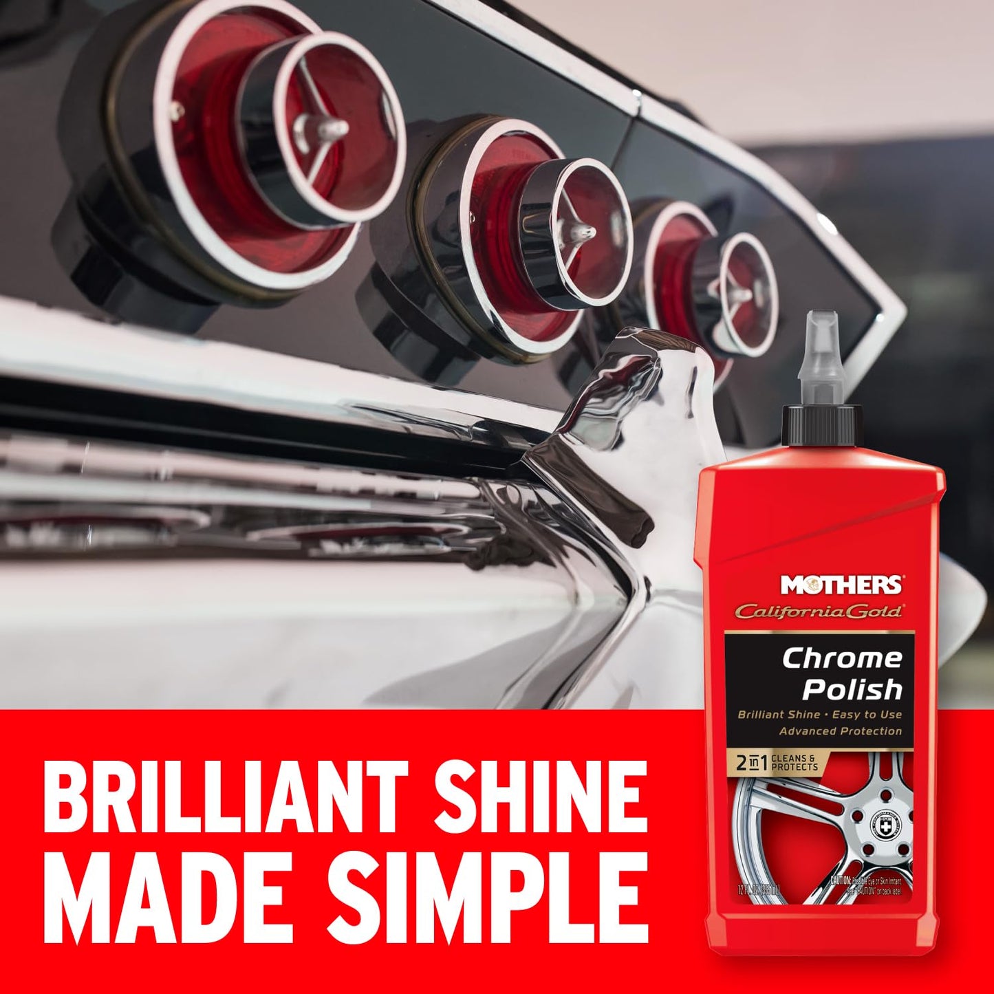 Mothers 05212 California Gold Chrome Polish - 12 oz.