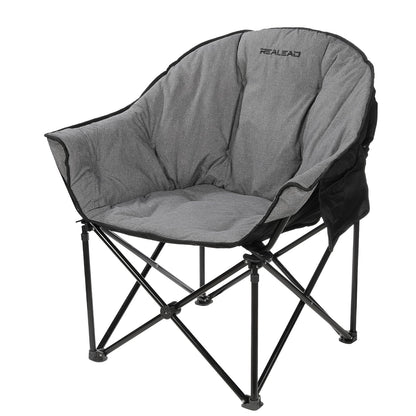 REALEAD Camping Chairs for Adults - Comfy Camping Chair with Fully Padded - Oversized Camp Chairs for Outside Support 400lbs - Folding Lawn Chairs for Outdoor Sporting Events