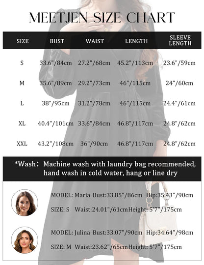 Meetjen Women's Long Sleeve V Neck Asymmetrical Hem Velvet Dress Flowy 2024 Fall Wedding Guest Dresses Black M