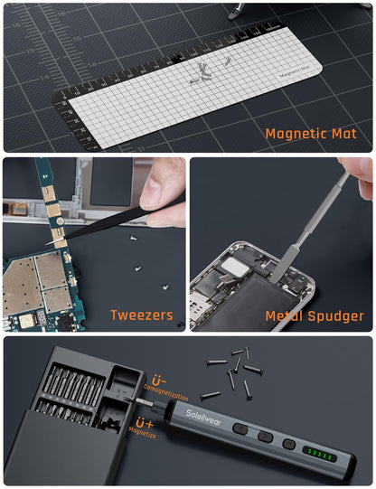 70-in-1 Mini Electric Screwdriver Set, Rechargeable Precision Screwdriver with 5 Torque Settings for Men, Power Repair Tool Kit for Phone, Laptop, PS5, Glasses, Electronics