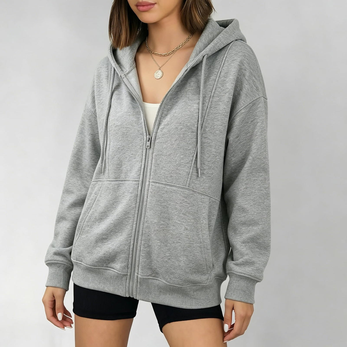Zip Up Hoodies for Women Long Sleeve Oversized Hooded Sweatshirts