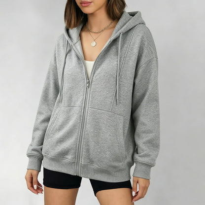 Zip Up Hoodies for Women Long Sleeve Oversized Hooded Sweatshirts