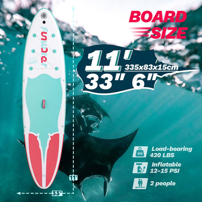 FunWater Inflatable Stand Up Paddle Board Ultra-Light Inflatable Paddleboard Non-Slip Lightweight & Foldable with Paddle Board Accessories