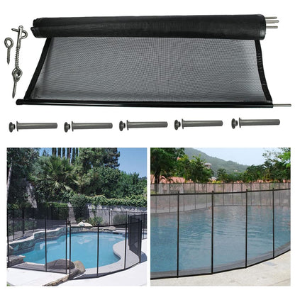Togarhow 4ft x 12ft Removable Pool Fence, Safety Fence Door, Black DIY Pool Mesh Fencing Protect Gate for Outdoor Inground Pools & Above Ground Pool