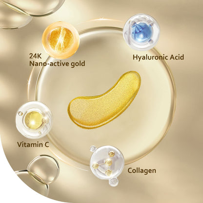 Taimand Under Eye Patches (30 Pairs), 24K Gold Eye Mask for Dark Circles