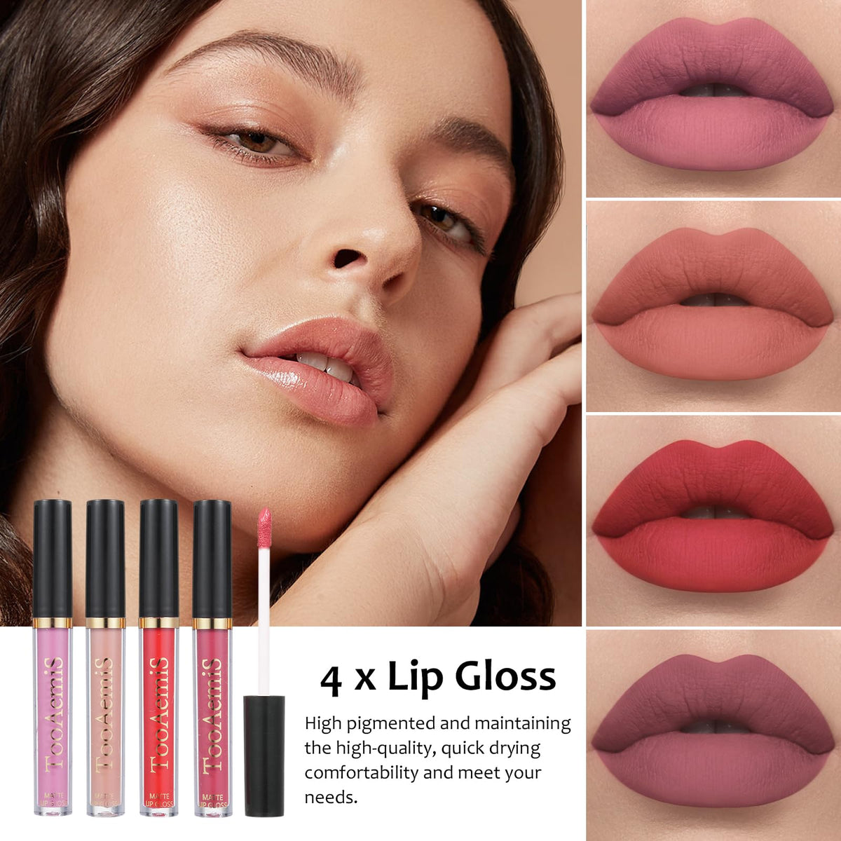 All-in-One Makeup Kit - 39-Color Eyeshadow Palette, Liquid Foundation, Loose Powder, Eyebrow Pencil, 4-Color Lip Gloss Set