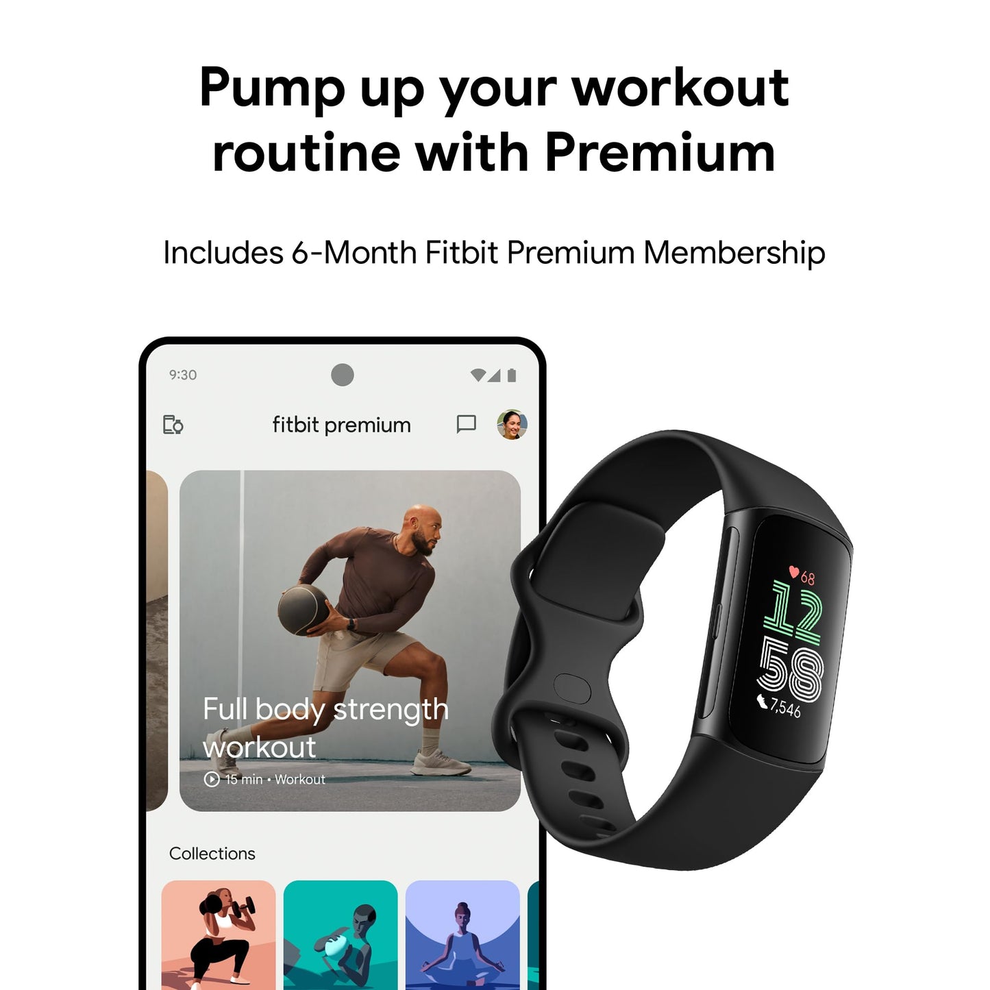 Google Fitbit Charge 6 Advanced Health and Fitness Tracker with Built-in GPS, Stress Management Tools, Sleep Tracking, 24/7 Heart Rate and more -- Black/Blac