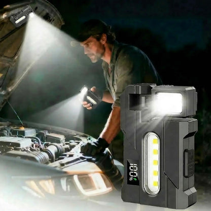Rechargeable EDC Flashlight, Powerful RGB Flashights, Portable Flat Mini Flashlights, IP68 Waterproof Multi-Mode Magnetic Small Keychain Flashlight for Camping, Emergency