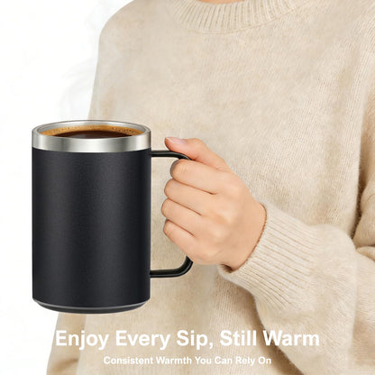 Zhenglu Coffee Warmer Mug Set for Desk, Self Heating Coffee Cup(Black-14oz)