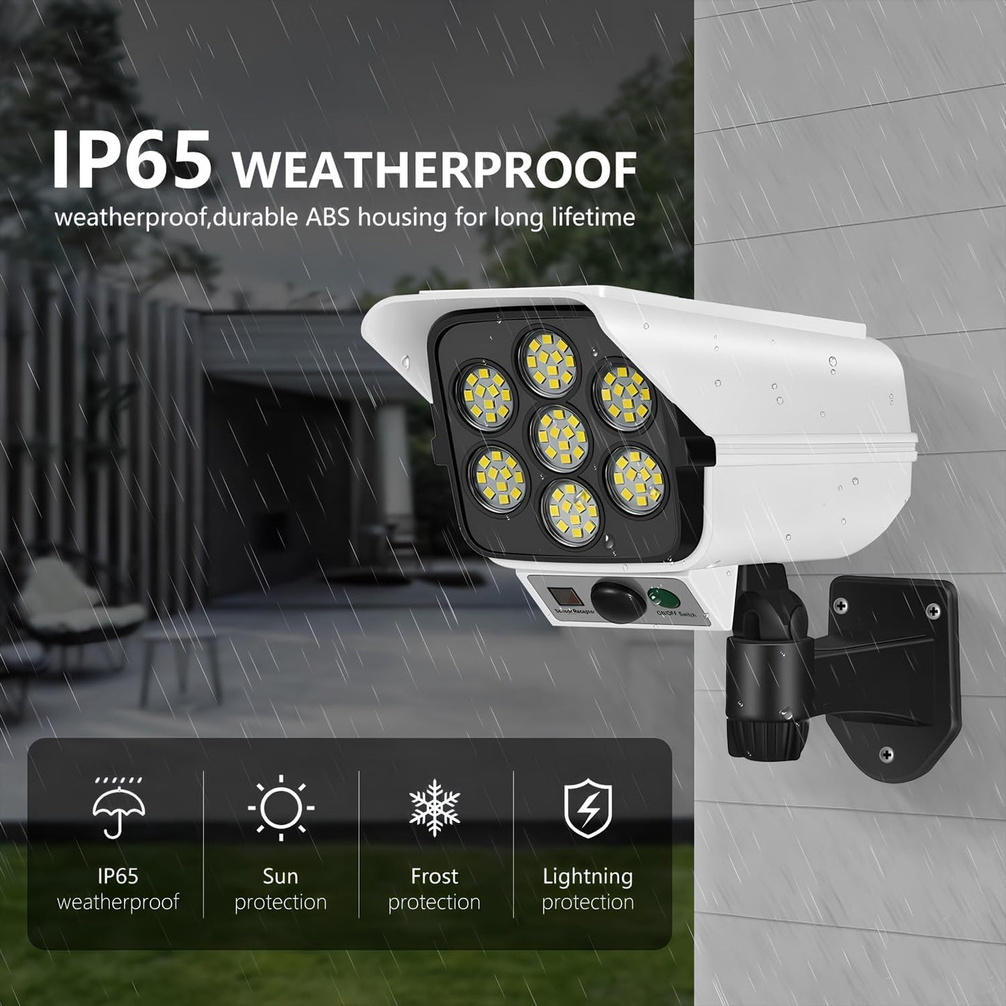 Yazmlin Solar Lights Outdoor,3600mAh Motion Sensor Solar Light with Remote Control,2000LM Bright Light,3 Lighting Modes,120°Lighting Angle,IP65 Waterproof for Outside Garage Yard