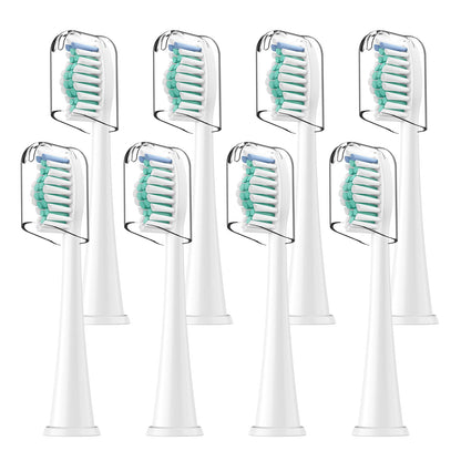 Replacement Toothbrush Heads Compatible with Philips Sonicare Click-on Handles, 8 Pack, Dupont Bristles with Protective Cover