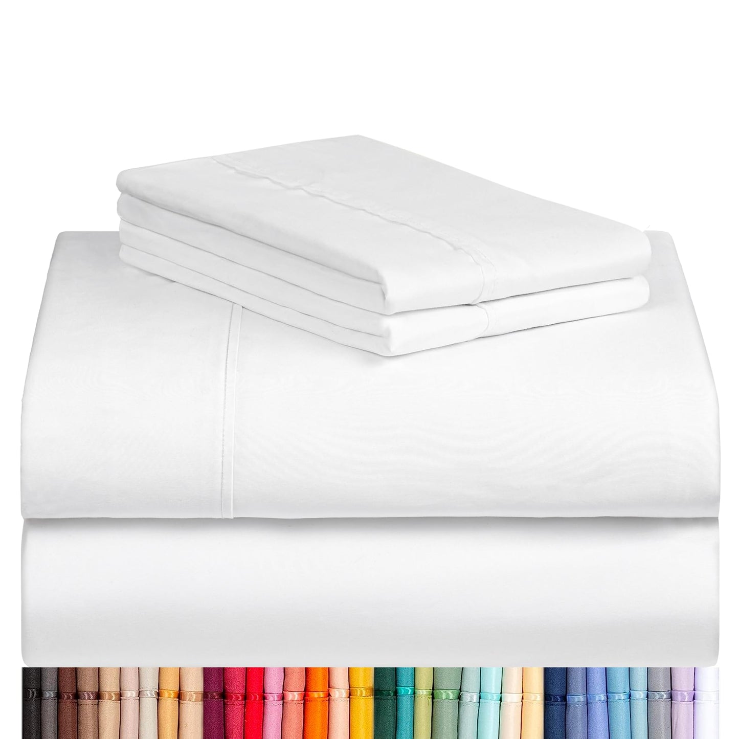 Queen Size Sheet Set, Cooling & Soft Deep Pocket Bed Sheets, 4PC